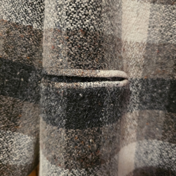 PRIVATE CONCEPTS WOMAN Plaid Neutral Blazer with Button Closure Wool Blend XL - Picture 6 of 17